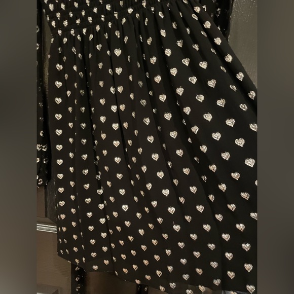 Shoshanna size 4 NWT smocked gold clip dot heart long sleeve mini dress - Picture 5 of 7